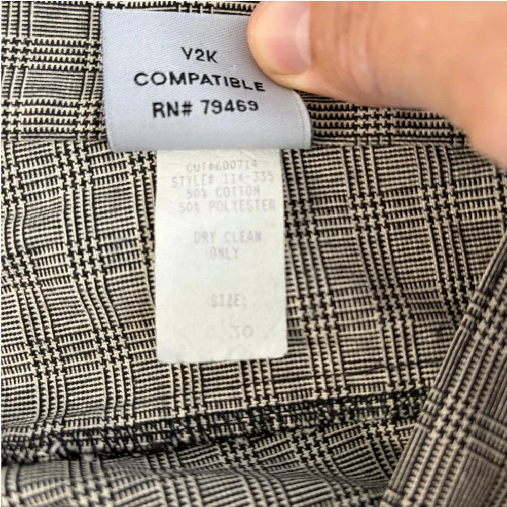 IQ Wear USA Mens‎ Glen Plaid Trousers Grey Black V2K Compatible Size 30